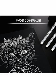 Generic White Gel Pens 6 Pcs Fine Point Pen Set for Artists with 0.8mm Nibs Rollerball Pens Black Paper Sketching, Drawing Adult Coloring Books Illustration Taking Notes  - Image 4