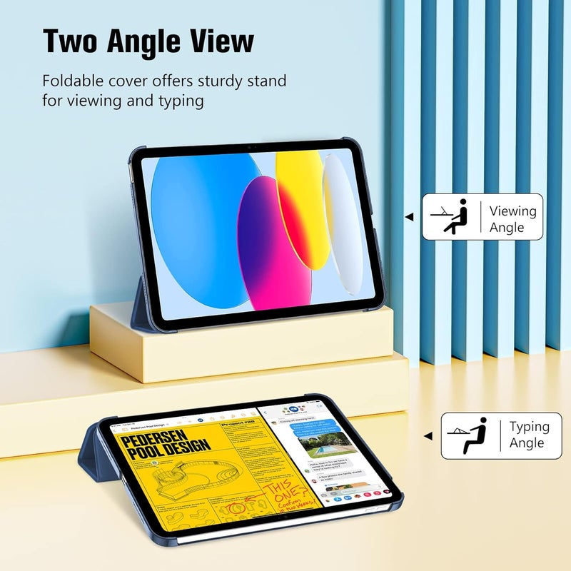 Procases For Ipad A16 11Th Generation 11 Inch 2025/ Ipad 10Th Generation 10.9 Inch 2022 Case, Slim Smart Cover With Translucent Hard Shell Back, Supports Touch Id, Auto Wake/Sleep -Navy - Image 4