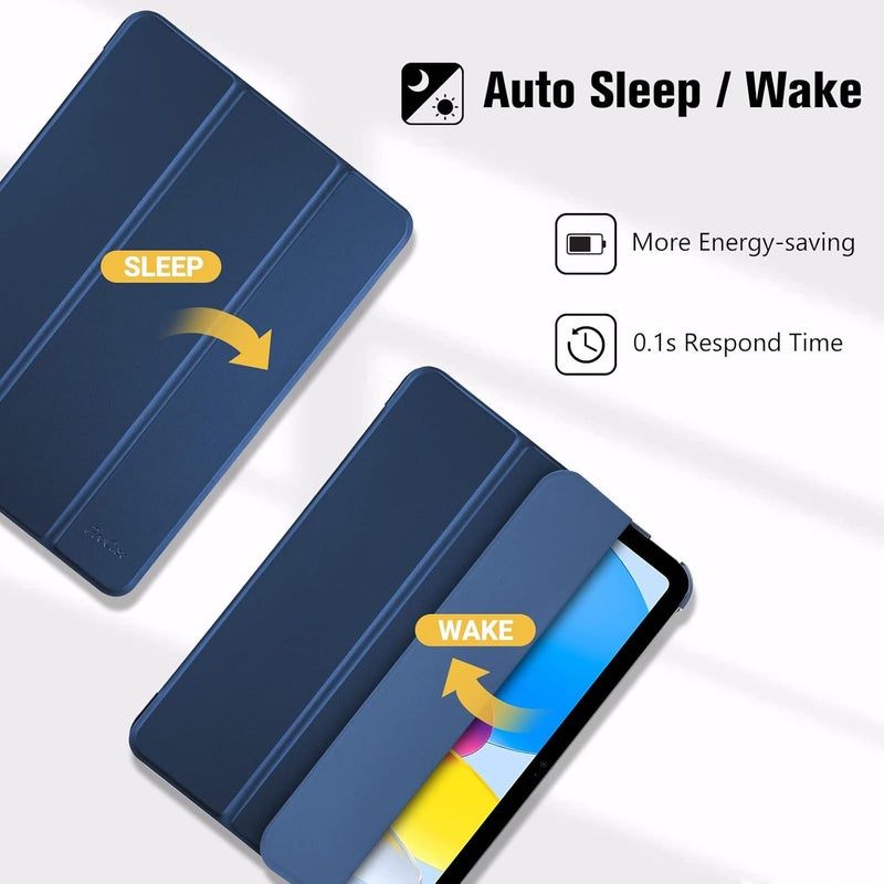 Procases For Ipad A16 11Th Generation 11 Inch 2025/ Ipad 10Th Generation 10.9 Inch 2022 Case, Slim Smart Cover With Translucent Hard Shell Back, Supports Touch Id, Auto Wake/Sleep -Navy - Image 5