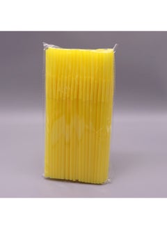 Spot Disposable Plastic Tube Double Child Art Straw Modeling Creative Color Elbow Handmade Beverage DIY-Color:Yellow 100 ]-Specifications:Caliber 6mm Length 26cm
