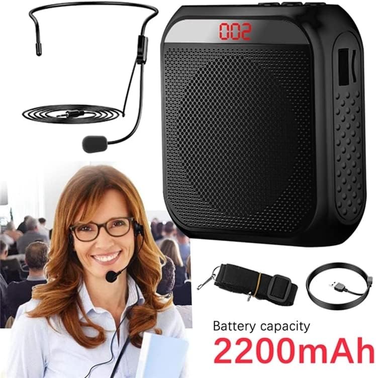 ELECDON Voice Amplifier with Wired Microphone Headset, Portable Rechargeable PA System Speaker Personal Microphone Speech Amplifier, Loudspeaker for Teachers, Tour Guides/Coaches Metting/Yoga/Fitness (Black) - Image 2