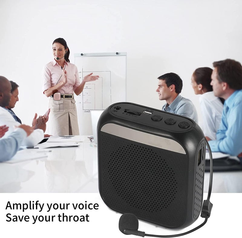 ELECDON Voice Amplifier with Wired Microphone Headset, Portable Rechargeable PA System Speaker Personal Microphone Speech Amplifier, Loudspeaker for Teachers, Tour Guides/Coaches Metting/Yoga/Fitness (Black) - Image 3