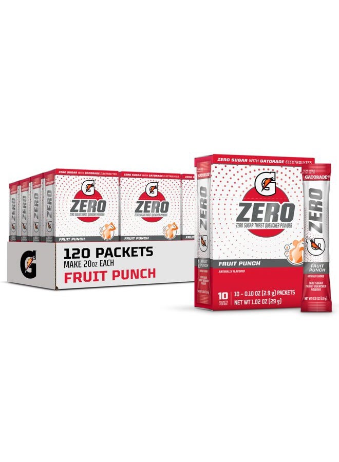 Gatorade بودرة جي زيرو، نكهة فواكه، عبوات 0.10 أونصة، تصنع 20 أونصة (120 عبوة) - Image 1