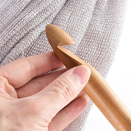 Hestya 15 Pieces Wooden Bamboo Crochet Hooks Set 3 to 25 mm in Diameters Handcrafted Knitting Needles Weave Yarn Craft - Image 2