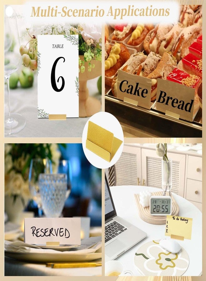 Tinsow 16 Elegant Gold Table Number Holders, Perfect Metal Place Card Stands and Picture Frame Display for Wedding Reception, Anniversary, Birthday Party Decorations - Image 3