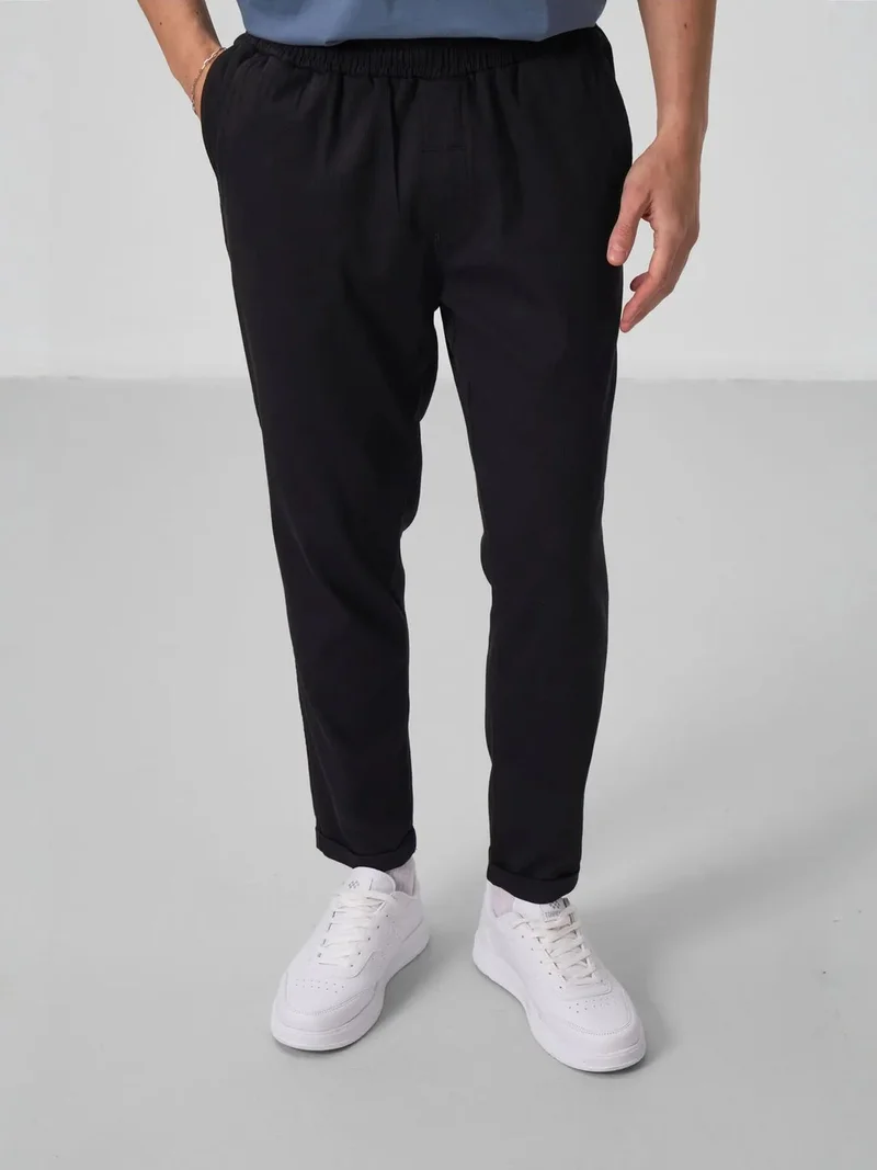 تومي لايف TOMMY Men's Straight-leg Gabardine Chinos