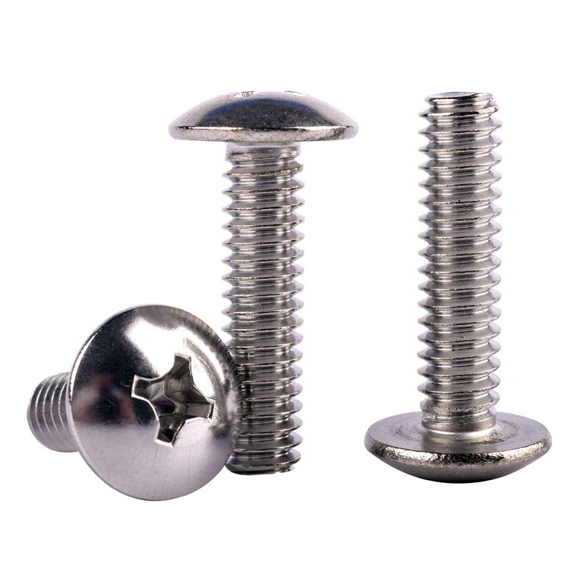 KOSJETHAS Store 1/4-20 x 1/2" Truss Head Phillips Machine Screws, 304 Stainless Steel 18-8, UNC Full Machine Thread, Bright Finish, Quantity 20Pcs - Image 2