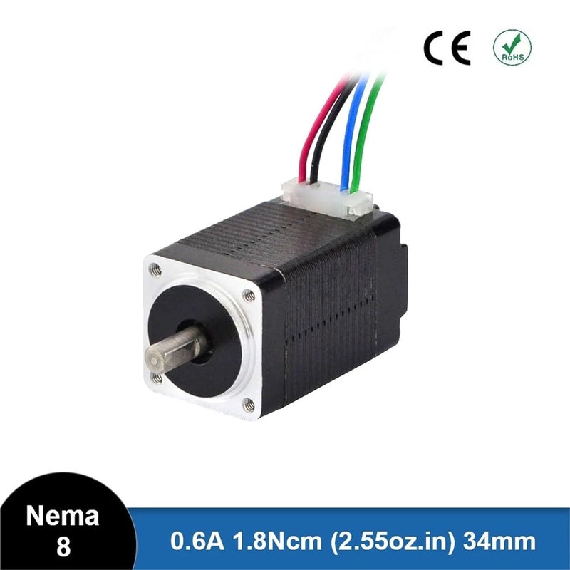 Mini 8 Stepper Motor 4-Lead 1.8deg 1.8Ncm(2.55oz.in) 0.6A 20x20x34mm Step Motor for 3D Printer Motor/CNC XYZ - Image 2