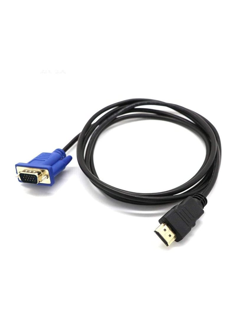 HDMI to VGA HD Adapter Cable, USB Type D Male Audio Cable, Video Adapter Cable for HD TV, Monitor, Computer, Laptop, 1.5m