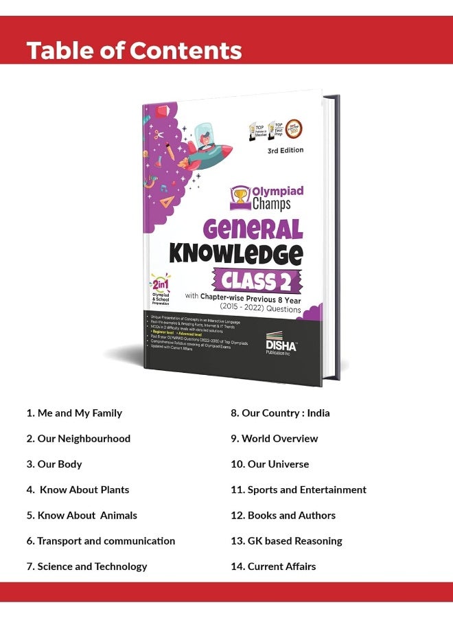 Olympiad Champs General Knowledge Class 2 with Chapter-wise Previous 8 Year (2015 - 2022) Questions 3rd Edition | Complete Prep Guide with Theory, PYQs, Past & Practice Exercise | - Image 3