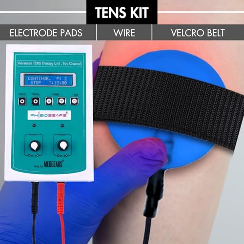 dr pt Physiogears Tens 2 Channel Tens Machine Accessories Combo Kit with a set 2 Wires, 4 Pads and 1 Velacro Physiotherapy Device pain Relief - Image 2