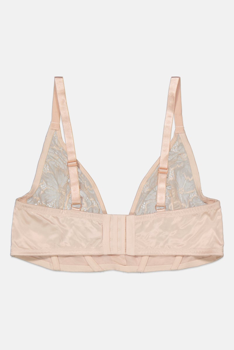 Etam Women Textured Non Padded Bra, Beige - Image 2