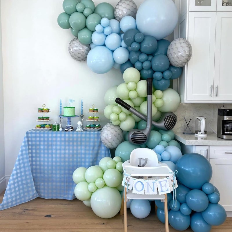 Beaumode Golf Blue and Green Balloon Arch Kit for Hole In One Birthday Masters Golf Party Fore Par-Tee Baby Shower Party Decoration (Blue Green) - Image 4