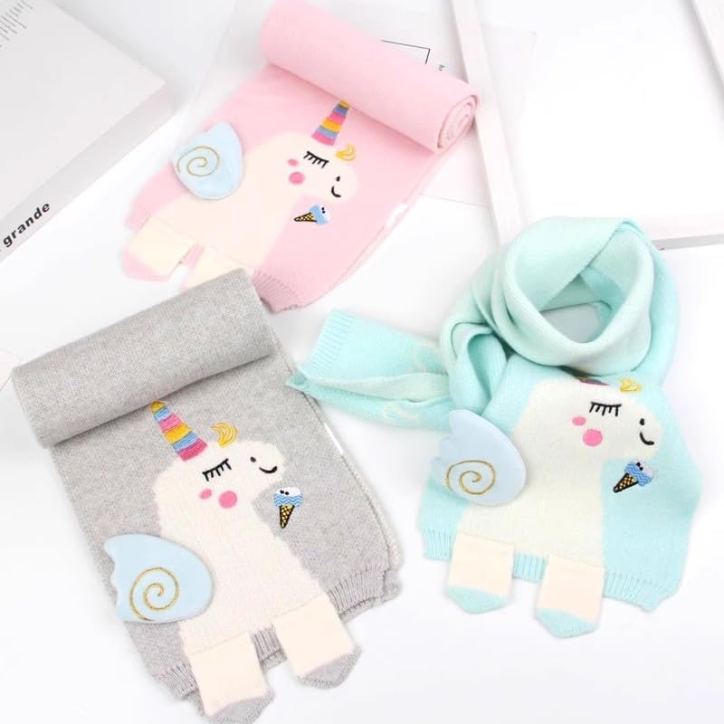 Newfancy Kids Girls Boys Winter Cute Unicorn Scarf Shawl Warm Soft Cozy Fashion Knit Neck Warmer Scarfs Toddler - Image 4