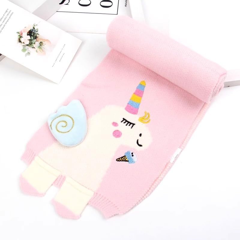 Newfancy Kids Girls Boys Winter Cute Unicorn Scarf Shawl Warm Soft Cozy Fashion Knit Neck Warmer Scarfs Toddler - Image 3