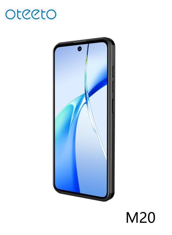 Oteeto Oteeto M20 Smart Android Smartphone with 6.56-Inch HD+ Incell Display, 4GB RAM, 128GB ROM Expandable Storage, 5000mAh Long-Lasting Battery, Dual SIM, Face Unlock, Fingerprint Sensor, Lightweight Android Mobile Phone – Black  - Image 2