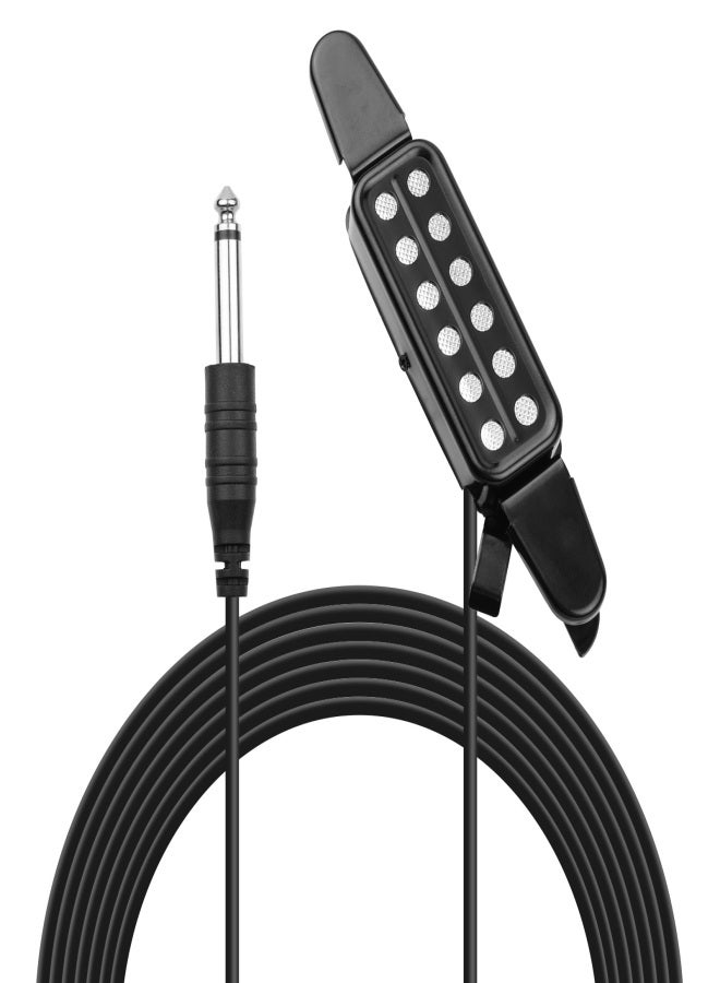 Generic Acoustic Guitar Pickup Clip-on Guitar Pick Up Transducer Instrument Pick-up with 1/4 Inch Connector 2.9 Meters Cable  - Image 1