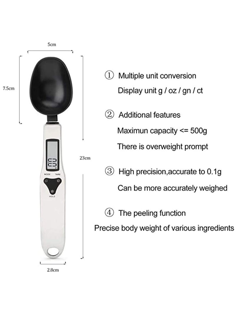 SYOSI - Kitchen Scale Spoon Gram Measuring 500g/01g Lovely Digital Weight Milligram Scoop Grams Electronic Cup for Portioning Tea Flour Spices Medicine - Image 1