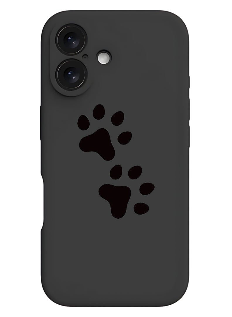 Theodor Protective Slim Fit Case Liquid Silicone Cover with Full Body Protection Anti-Scratch Shockproof Case For Apple iPhone 17 (Black) Paw - Image 1
