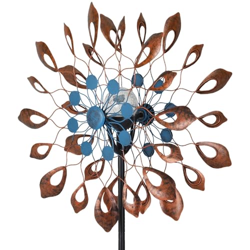 FAHKNS Garden Wind Spinners 360°, Outdoor Metal Windmill Yard Spinners 73 Inch Height Dual Directions Twin Rotor Wind with Kinetic, Wind Spinner Outdoor for Yard and Garden Art Decor - Image 1