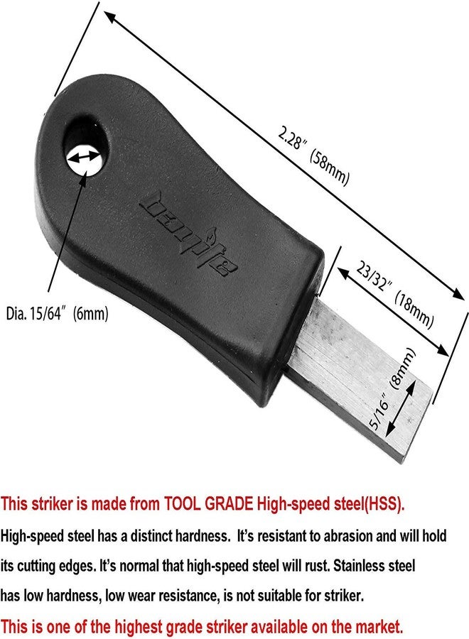 bayite Pack of 3 High Speed Steel Striker for Ferro Rod Fire Starter - Image 2