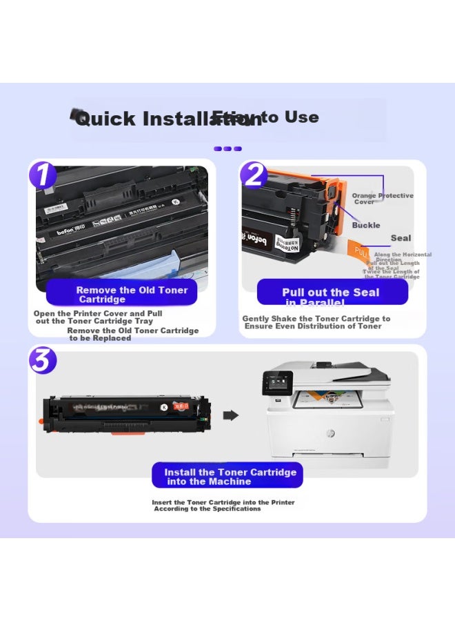 Befon Deyin Cf400A High-Capacity Toner Cartridge, Blue And Cyan, Compatible With Hp M277Dw, M252Dw, M252Dn, M252N, M252, M277N Printers, 201A Toner Cartridge - Image 2