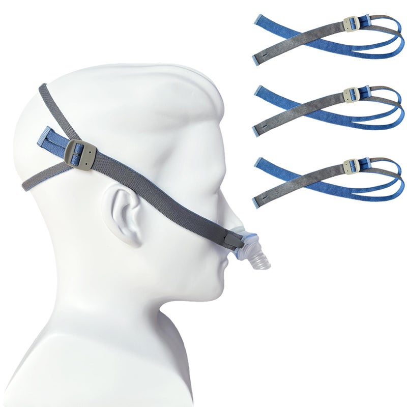 GJX 3 Packs Headgear Compatibility with Airfit P10 and N30 Latest Version Adjustable Replacement CPAP Headgear Strap for P10/N30 CPAP Nasal Pillow Mask Replace Part(Without Nasal Pillow Frame) - Image 1