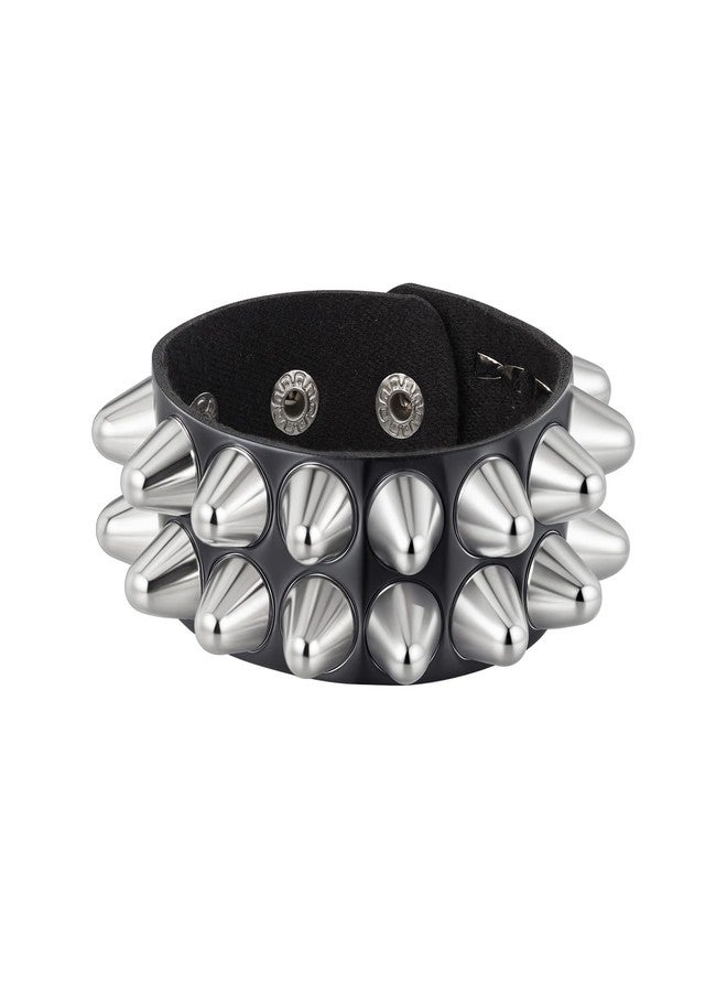 MILAKOO Punk Rock Strap Leather Bracelet Spike Studded Arm Armor Cuff Vintage Braided Leather Wristband - Image 1