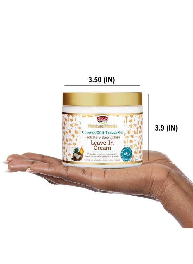 African Pride Moisture Miracle Coconut Oil & Baobab Oil Leave-In Cream - Provides Intense Moisture & Helps Repair Natural Coils & Curls, Hydrates & Strengthens Hair, 15 oz  - Image 5