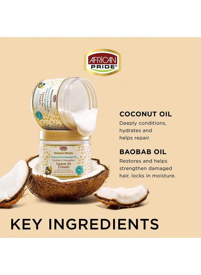 African Pride Moisture Miracle Coconut Oil & Baobab Oil Leave-In Cream - Provides Intense Moisture & Helps Repair Natural Coils & Curls, Hydrates & Strengthens Hair, 15 oz  - Image 3