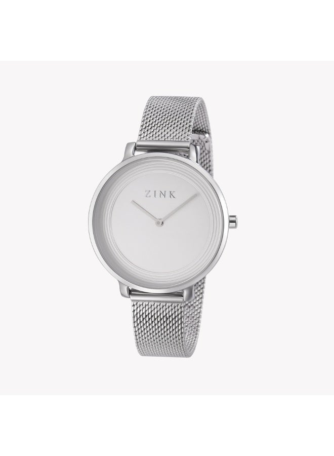 زنك ساعة زنك للنساء من الفولاذ المقاوم للصدأ الفضية | الموديل ZK129L1MS-16 - Image 3