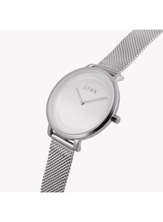 زنك ساعة زنك للنساء من الفولاذ المقاوم للصدأ الفضية | الموديل ZK129L1MS-16 - Image 2