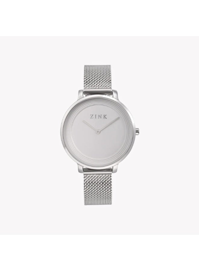 زنك ساعة زنك للنساء من الفولاذ المقاوم للصدأ الفضية | الموديل ZK129L1MS-16 - Image 1