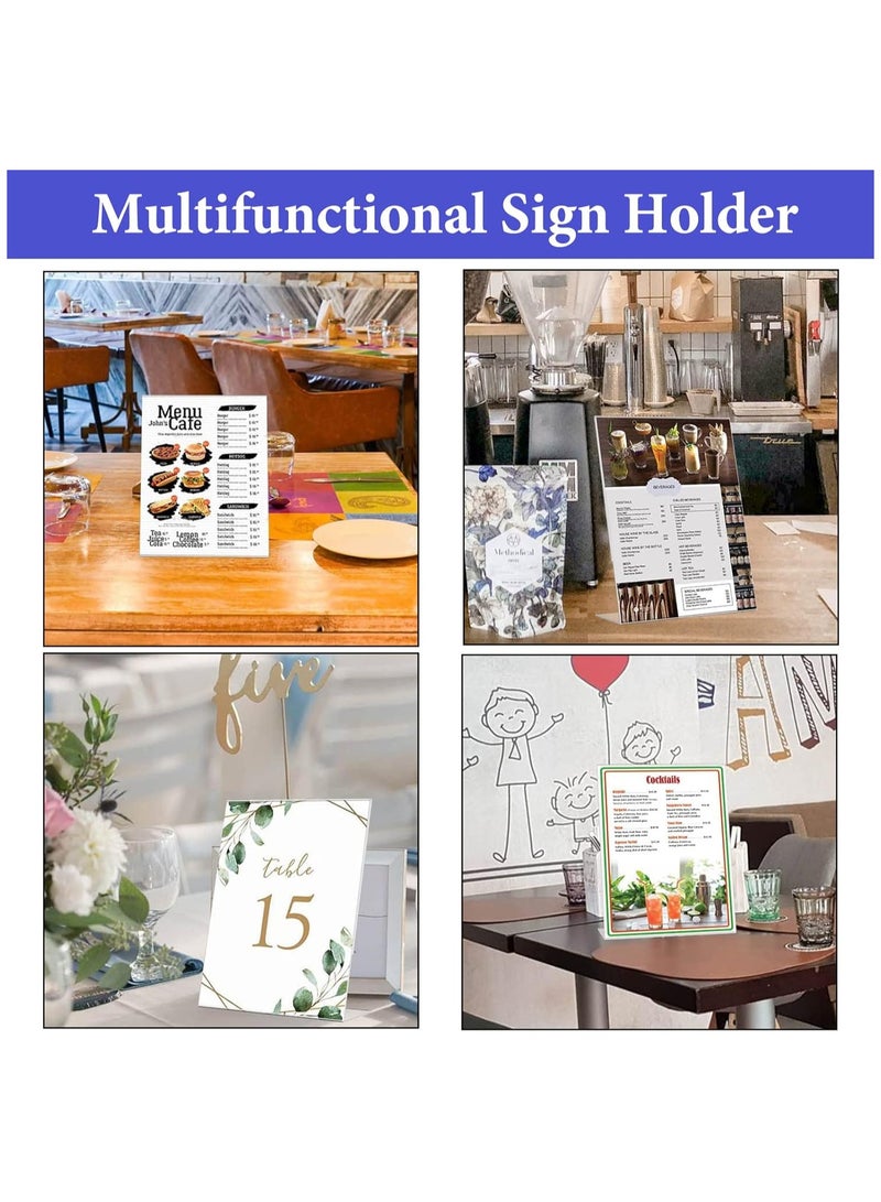 TPGP A5 Acrylic Sign Holder, 5 Pcs Acrylic Poster Menu Holder, Clear Plastic Display Holders, L-Shape Perspex Leaflet Table Menu Display Stands for Restaurant Store Hotel Office Stall Exhibition - Image 5