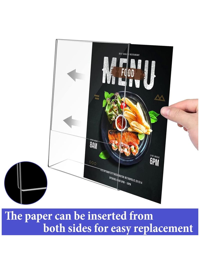 TPGP A5 Acrylic Sign Holder, 5 Pcs Acrylic Poster Menu Holder, Clear Plastic Display Holders, L-Shape Perspex Leaflet Table Menu Display Stands for Restaurant Store Hotel Office Stall Exhibition - Image 4