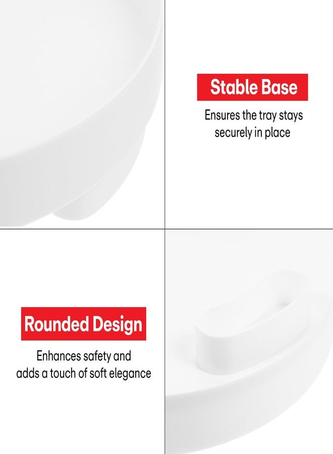 PRIME PICK Modern White Round Tray - 9.5 Inch Decorative Tray, Organizer, Storage Box, Coffee Table Tray for Home Decor, Gift for Women, Mom, Girls - Image 3