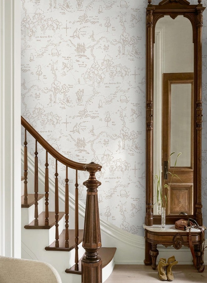 Dimoon 78.7"x17.3" Peel and Stick Wallpaper Contact Paper Boho Beige Wallpaper Brown Floral Removable Wall Paper Self Adhesive Vintage for Nursery Bedroom DIY Colorable Papel Tapiz para Pared - Image 4