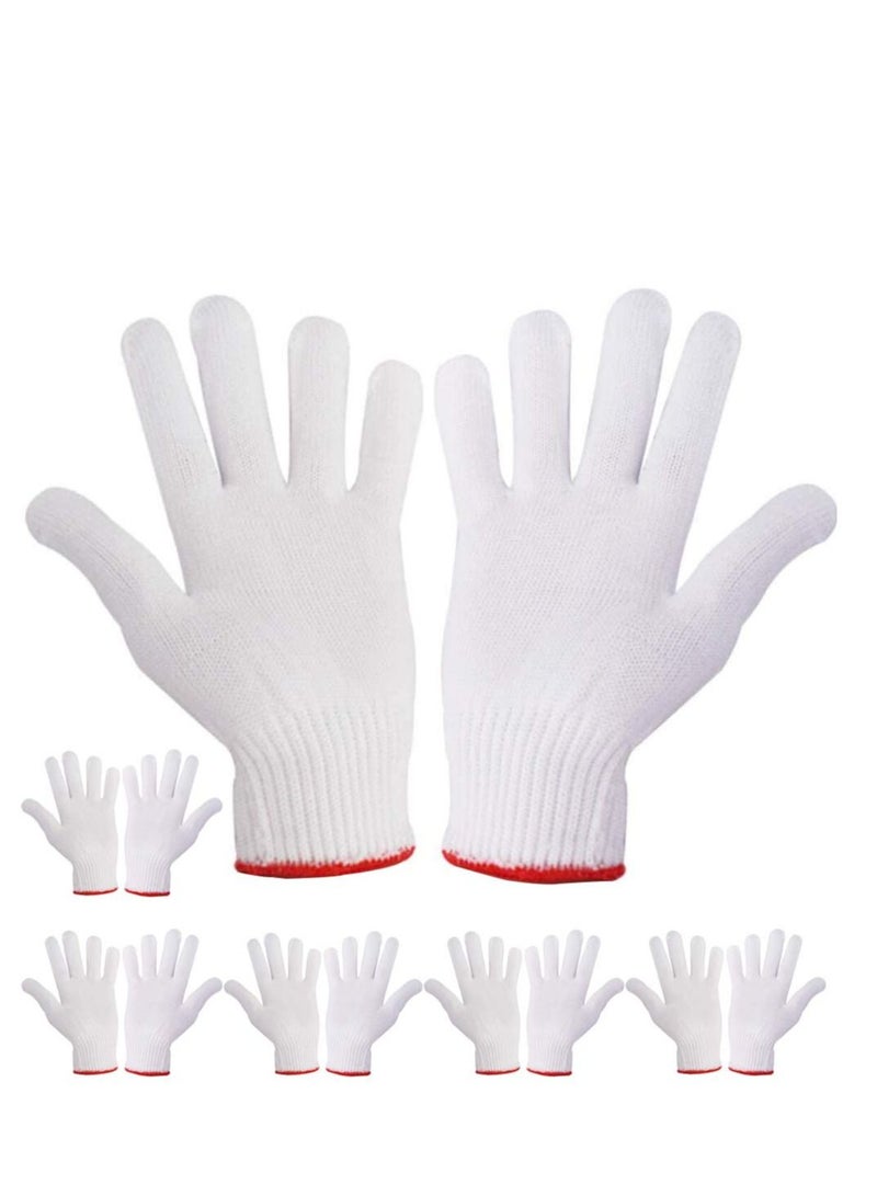 Y&D 6 Pairs Hand Working Gloves Safety Grip Protection Work Men Women BBQ Thicker Industry Knitted Cut Repair Durable String Knit Light Weight for Thick Cotton  - Image 1