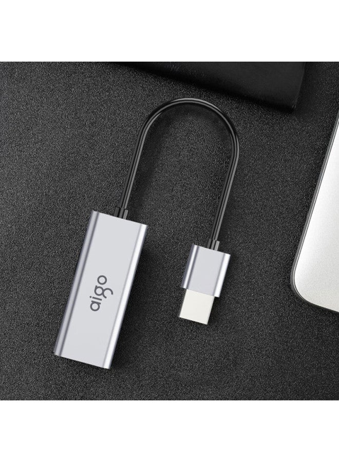 aigo Type-C To Rj45 Ethernet Adapter, 100Mbps Wired Network Card, Network Cable Converter, Laptop Docking Station, Compatible With Lenovo, Xiaomi, Huawei, Apple, Expansion Dock R01C (Metal) - Image 4