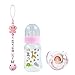 SCOM Reborn Baby Dolls Accessories Set Rainbow Transparent Magnetic Pacifiers Removable Reusable Baby Doll Bottles with Silicone Pacifier Clips for Reborn Dolls Girls Pink Style 3 Pcs - Image 2