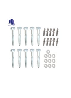 Generic 10 Pcs Galvanized (G.I) Hex Head Coach Screws with Washer & Fisher Plug Wood Working for Holding Together Heavy Timber, and Concrete Working. (10mm, Length 3 Inch)  - Image 2
