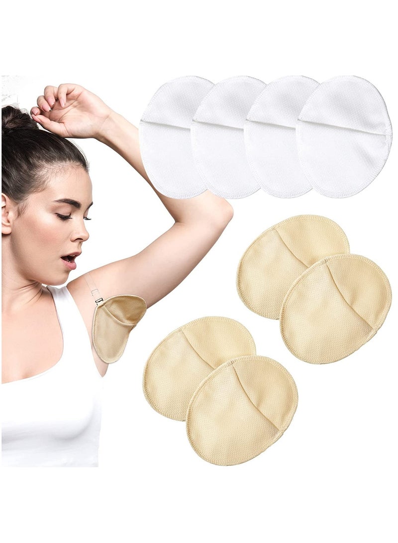 SOLARAE Underarm Sweat Pads Reusable Sweat Absorbing Guards Washable Armpit Sweat Pads with Shoulder Strap Under Arm Sweat Protectors Women Breathable Absorbent Sweat Pads Guards for Women and Men(4 Pairs) - Image 1