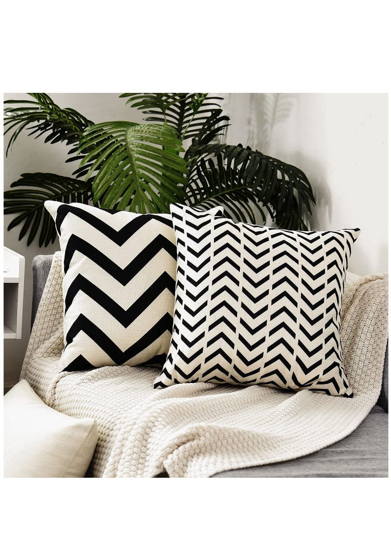 KASTWAVE Throw Pillow Covers, Modern Pattern Linen Square Pillow Cushion Case for Sofa Couch Bed Home Outdoor Car  - Image 4