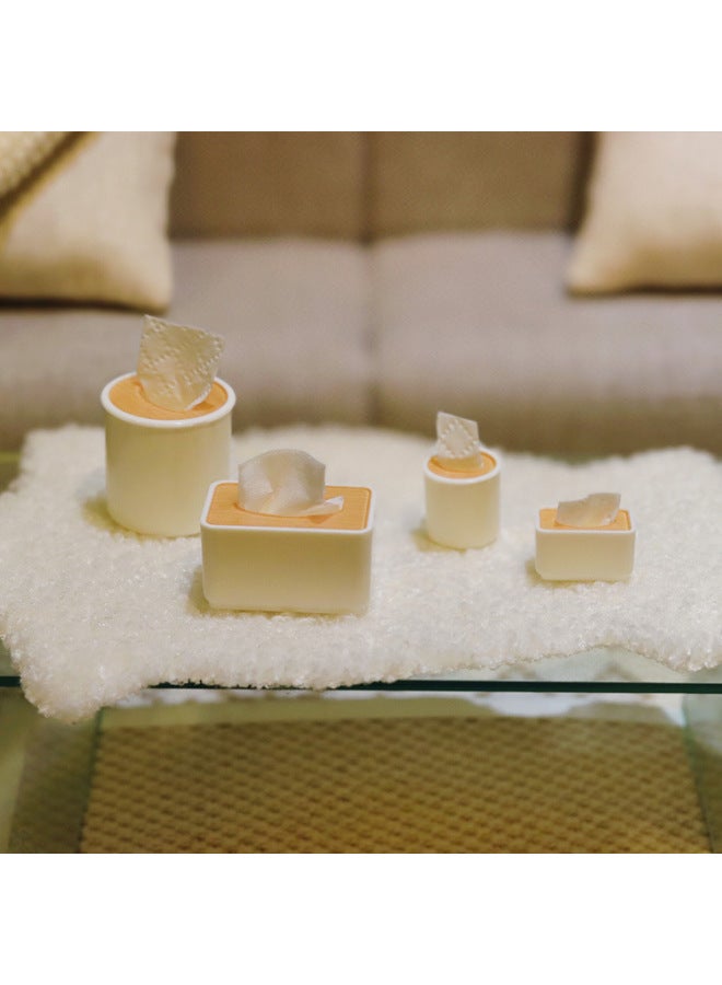 112 Dollhouse Miniature Tissue Box Ob11 Gsc Small Cloth Scaled Drawing Box Model Toy/castle Villa Playset-Color:12 Points Tissue Box  - Image 2