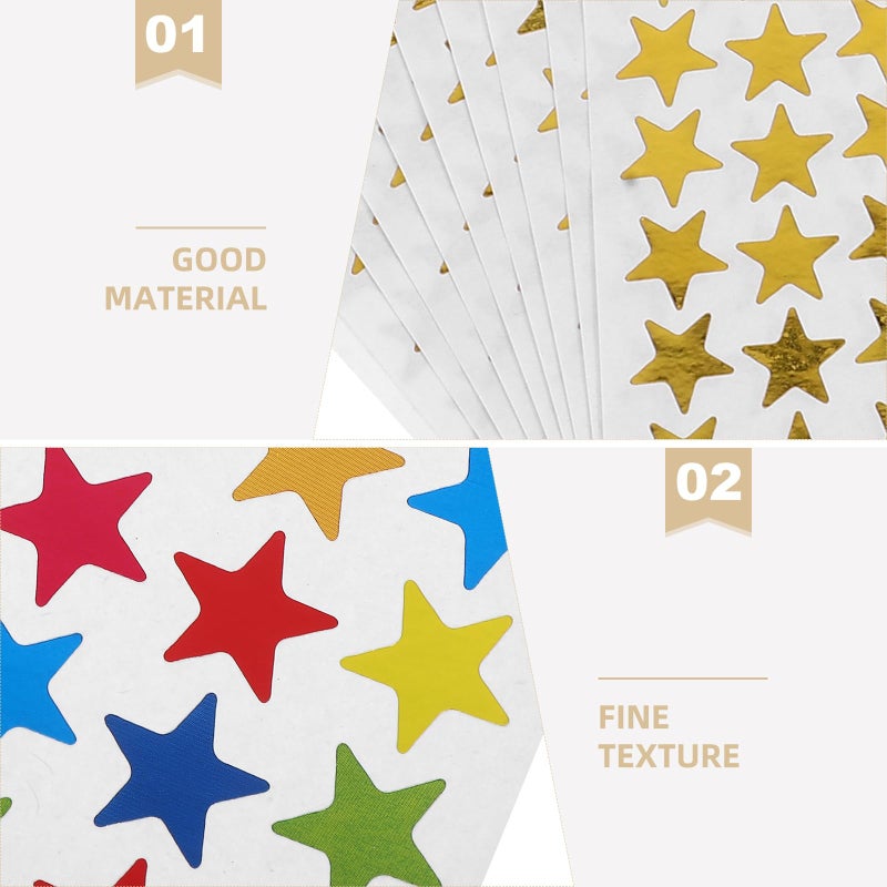Holographic Star Stickers For Kids Rewards 30 Sheets Self Adhesive Assorted Color - Image 3