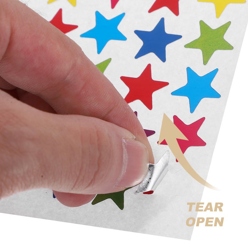 Holographic Star Stickers For Kids Rewards 30 Sheets Self Adhesive Assorted Color - Image 5