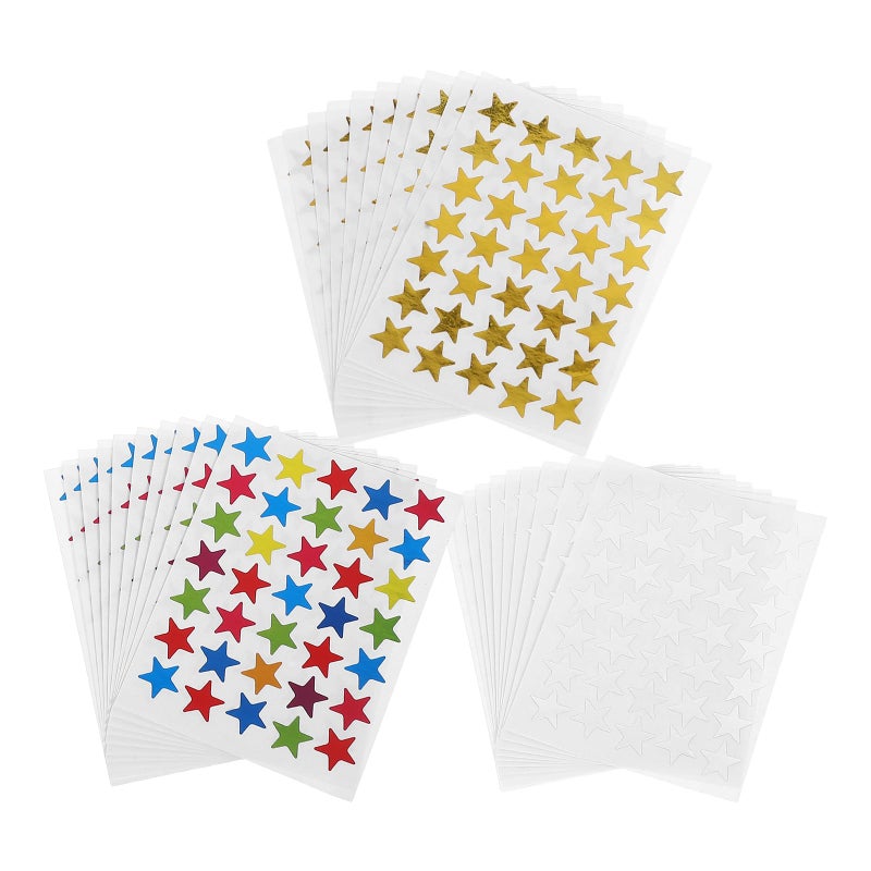 Holographic Star Stickers For Kids Rewards 30 Sheets Self Adhesive Assorted Color - Image 2