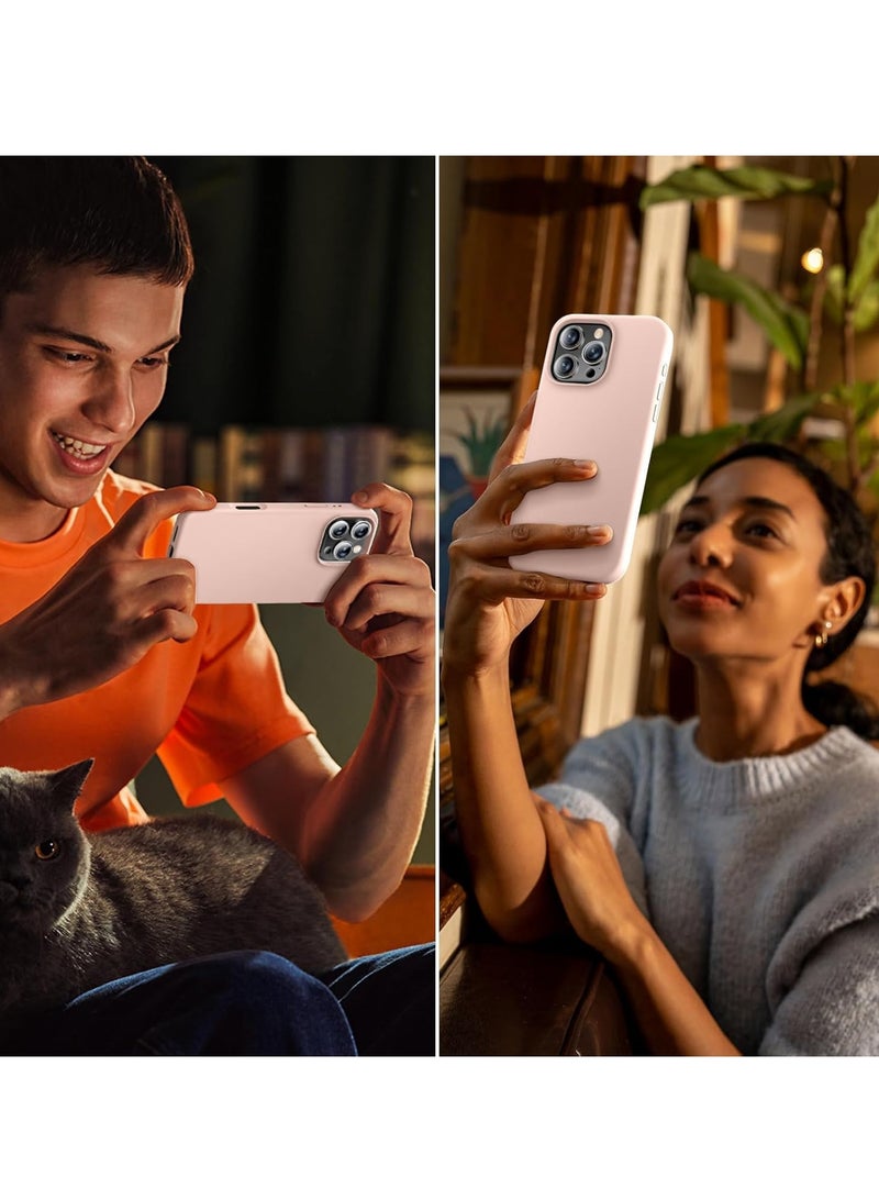 ELTRAZONE Premium Soft Liquid Silicone Case for iPhone 16 Pro – Silky Soft Touch Full-Body Protective Bumper (Sandy Pink) - Image 3