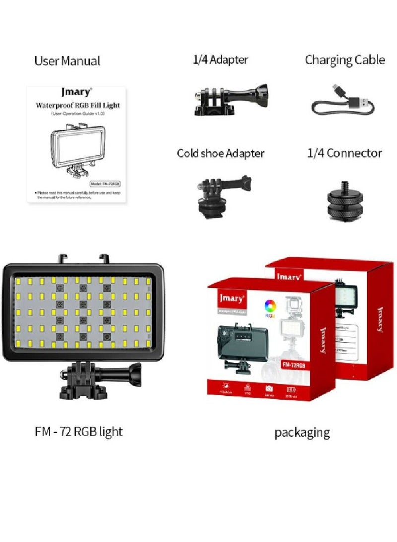 Jmary FM-72RGB Portable RGB LED Video Waterproof Fill Light - Image 5
