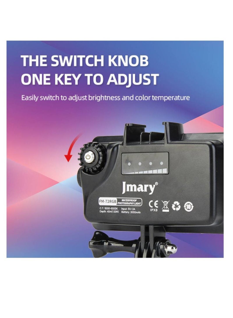 Jmary FM-72RGB Portable RGB LED Video Waterproof Fill Light - Image 4